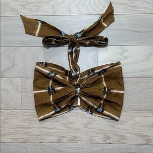 Brown Tie-Dye Crop Top